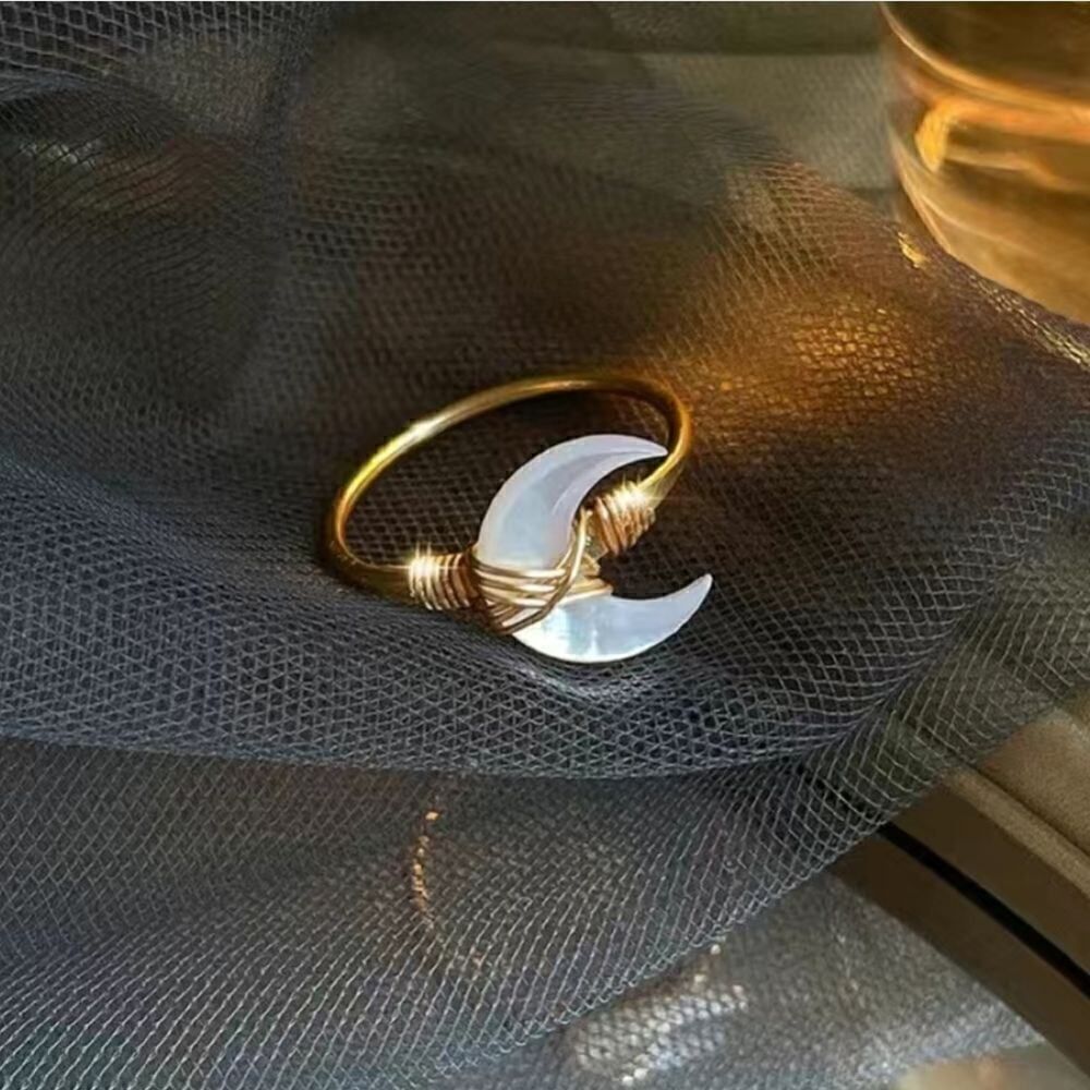 Exquisite Creative Simple Moon Decor Open Ring Bangle Adjustable